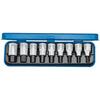 Socket wrench screwdriver set 1/2", 9 piece type IN 19 PA
